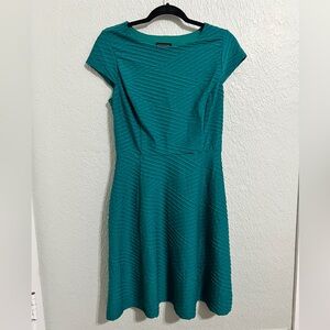 Teal Geometric Skater Dress